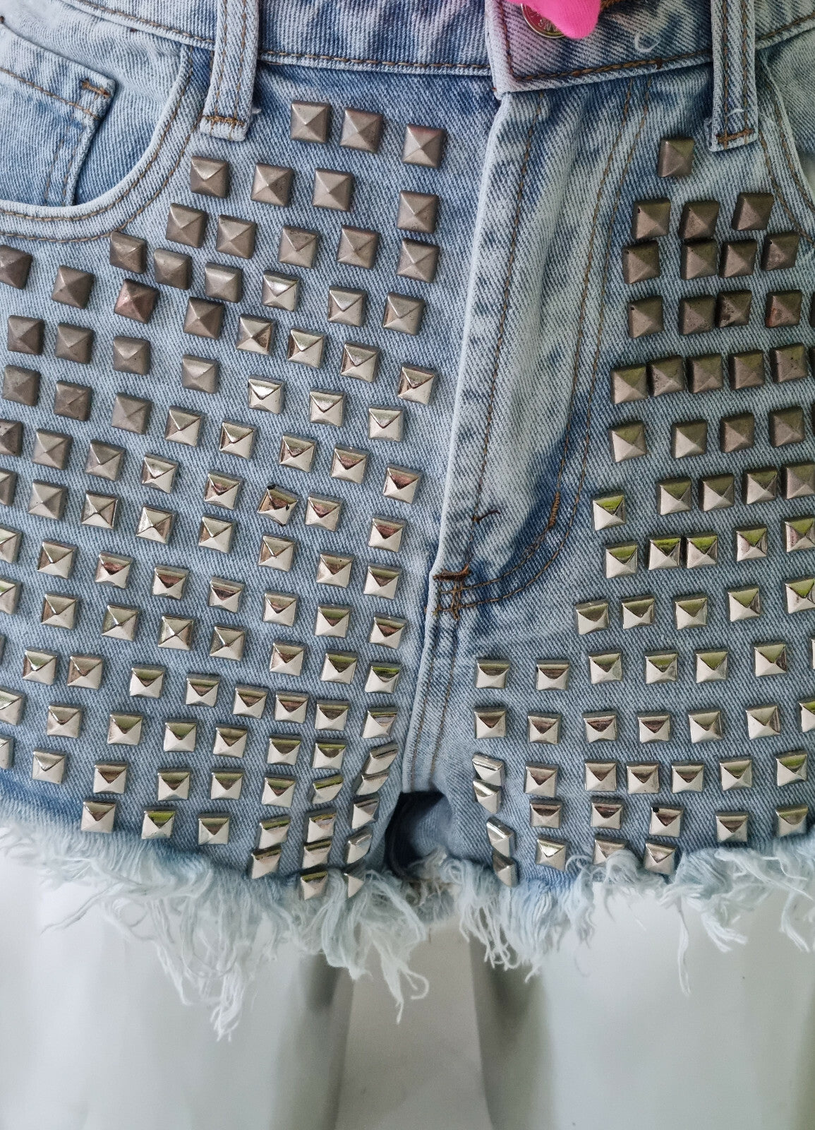 High Waist Jeans Hot Pants Nieten Gr.36,38