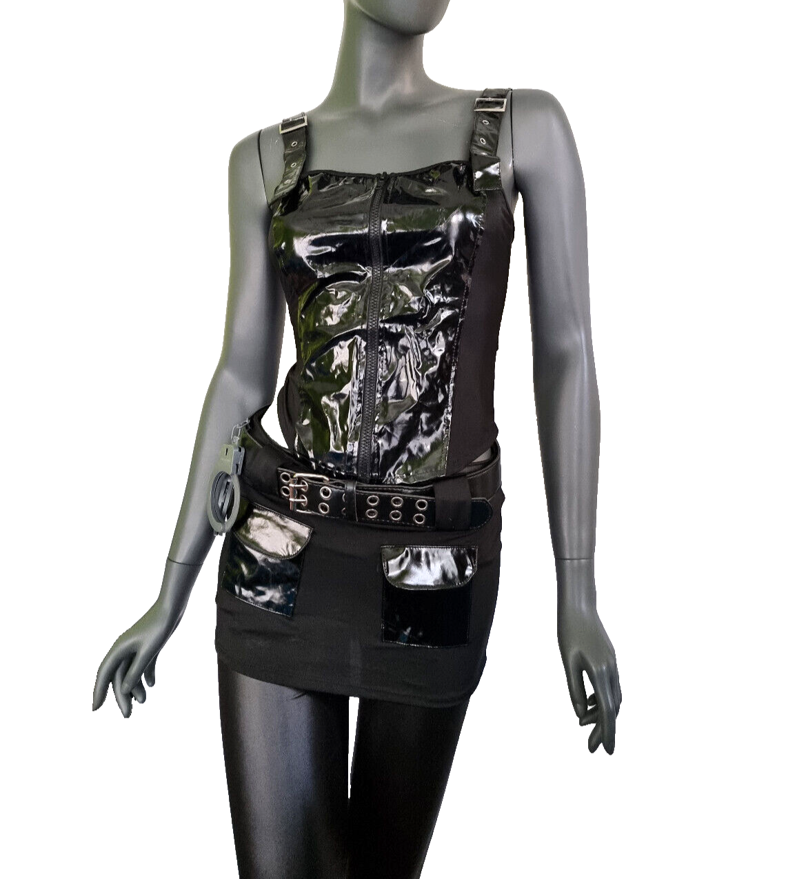 Faschingskostüm Lack Polizistin Karneval Police City Gr.38