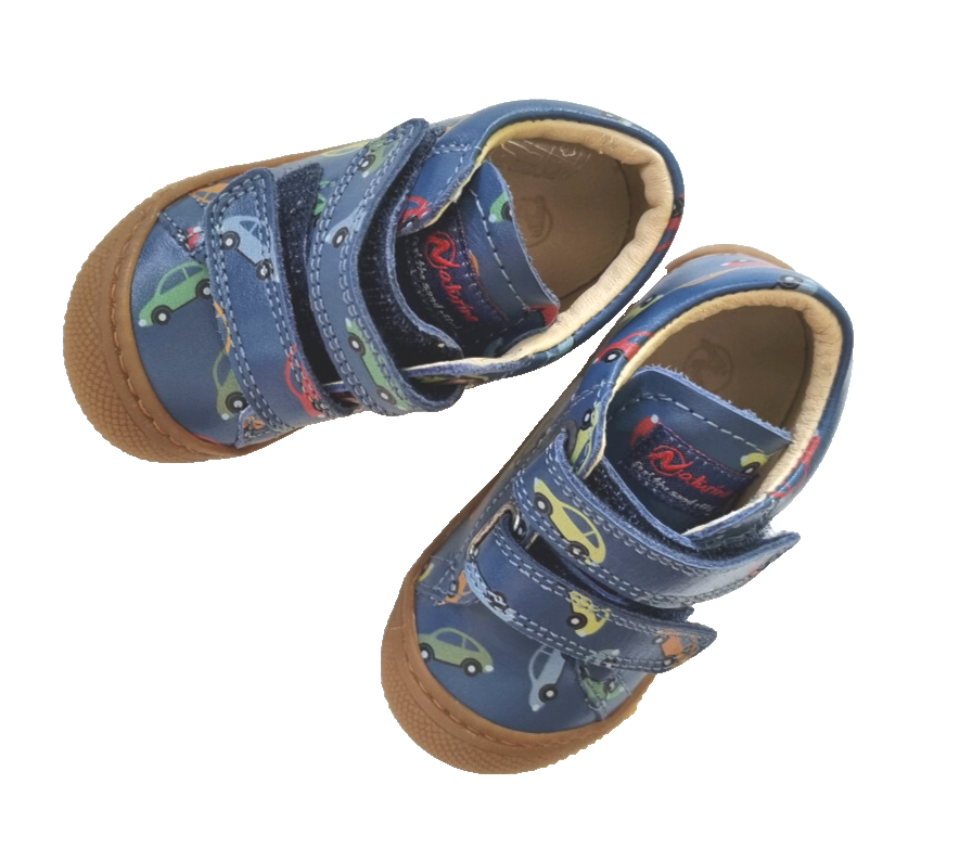 Naturino Cocoon VL Cars Lauflernschuhe Leder Barfußschuhe Gr.20