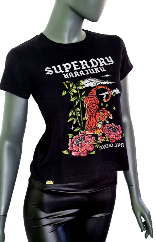 Superdry vintage Harajuku short cut Strass Gr.M/36-38