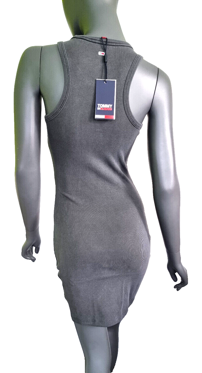 Tommy Jeans Mini Dress Vintage Flame Ripp-Kleid dunkelgrau Gr. M/36-38