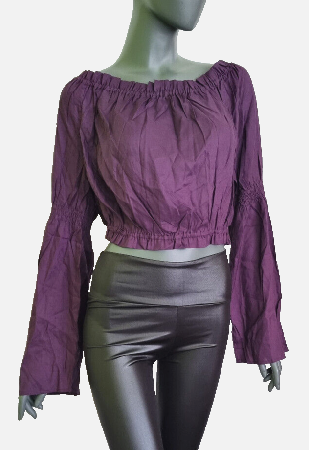 Mittelalter Gothic Pirat Larp Carmen-Bluse bordeaux Gr.38-42