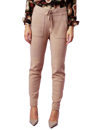 Aniston Feinstrick Hose Damen Schnürung schwarz Schlupfhose Jogger Gr.34