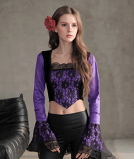 Miedertop Samt Spitze Gothic victorian barock rot Gr. 34-38