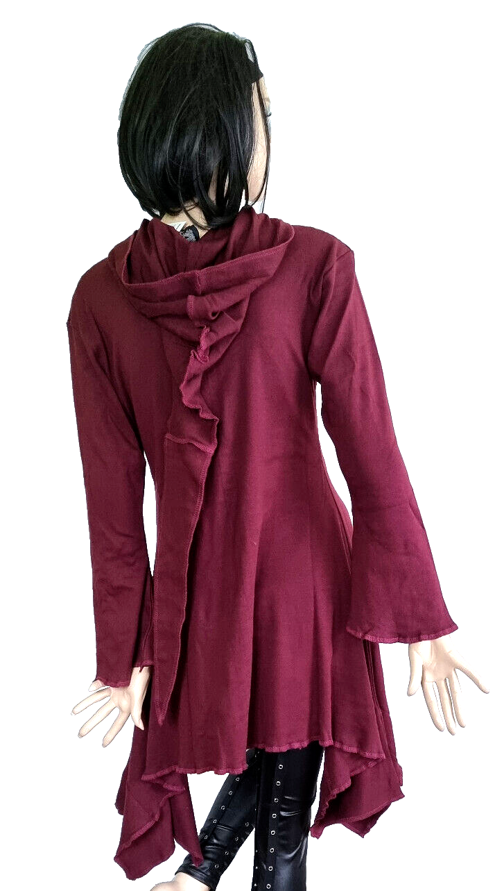 Gugel Zipfelkleid Shirtjacke Goa Ethno Medieval Hippie Gr.34-38