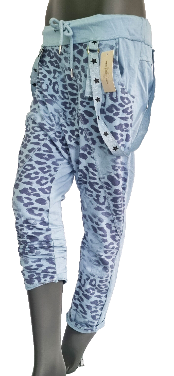 Jogpants Italy Freizeithose Schlupfhose Leopard Harem Boyfriend Gr.34-38 onesize