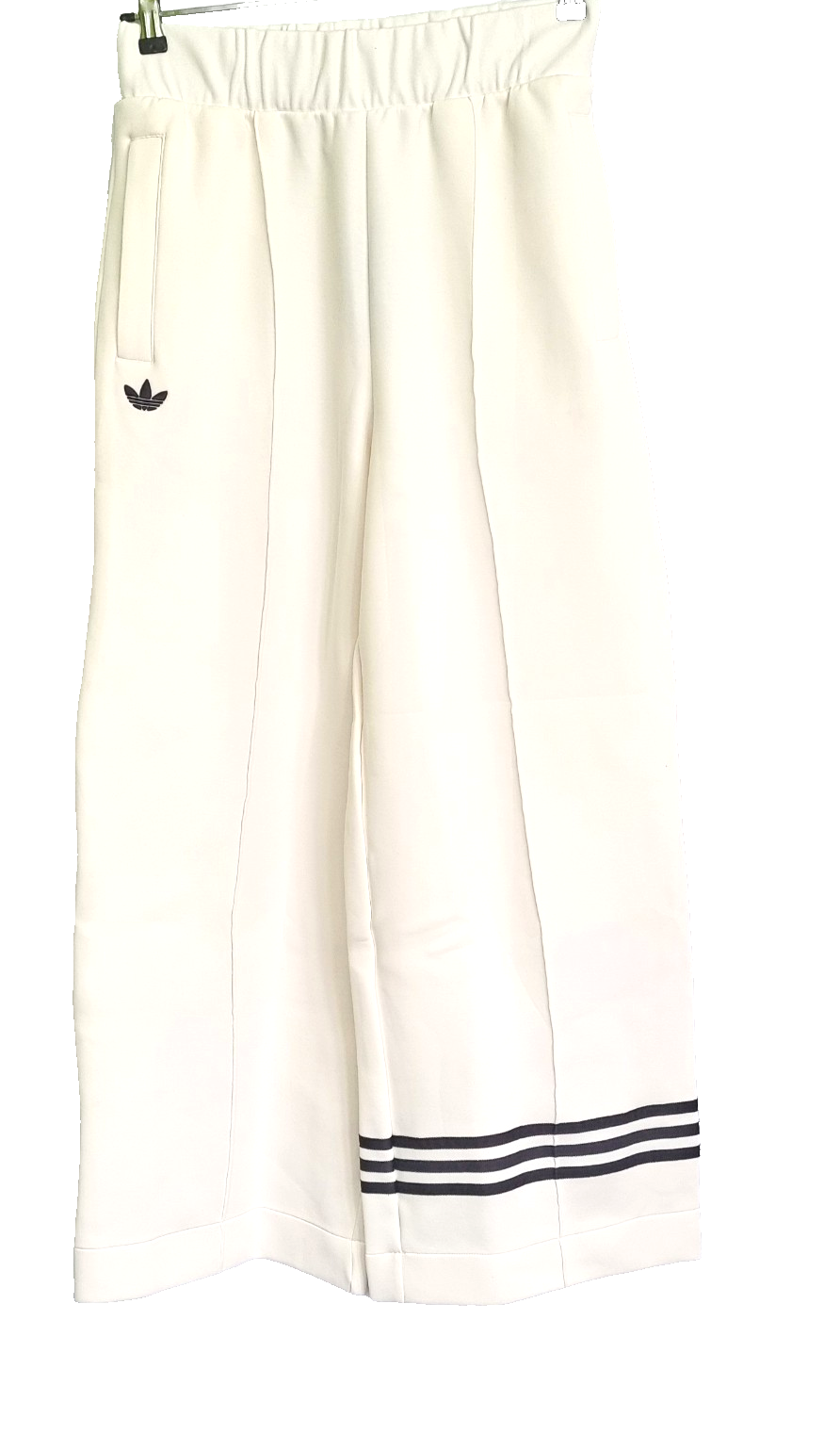 ADIDAS HOSE wide leg NEWCLASSIC TRACKPANT offwhite black JH3773 Gr.L