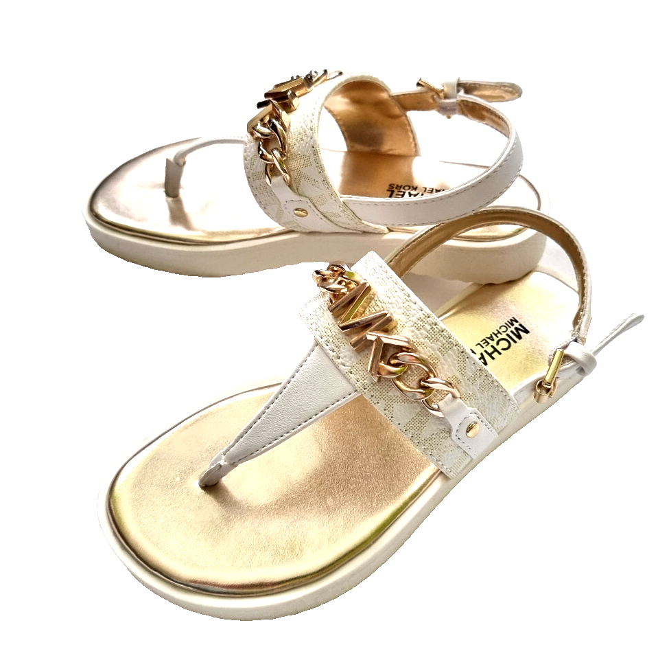 Michael Kors Sandale Zehensteg - weiss gold Gr.29