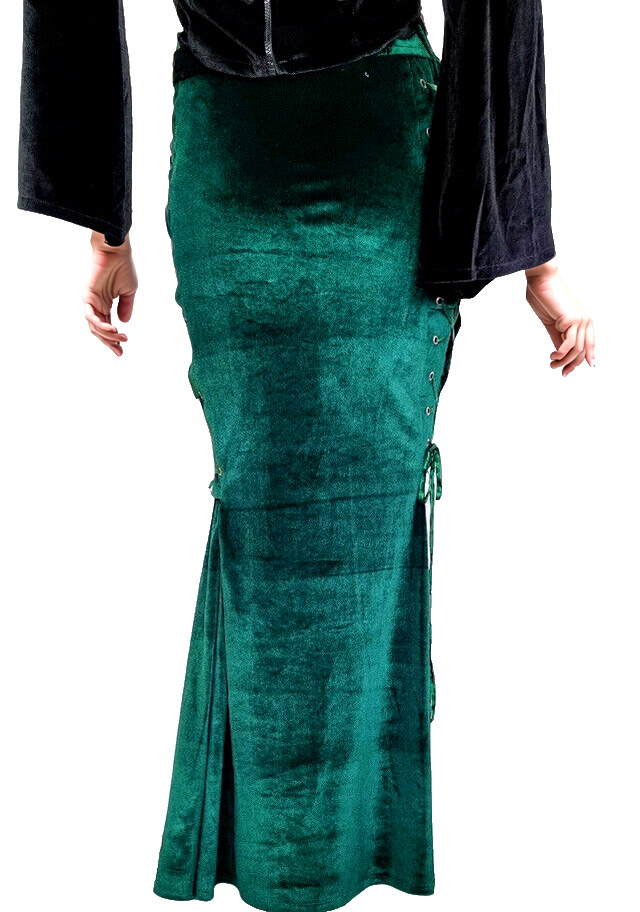 Bäres Maxirock Corsagenrock Samt victorian gothic Mermaid grün Gr.36/38