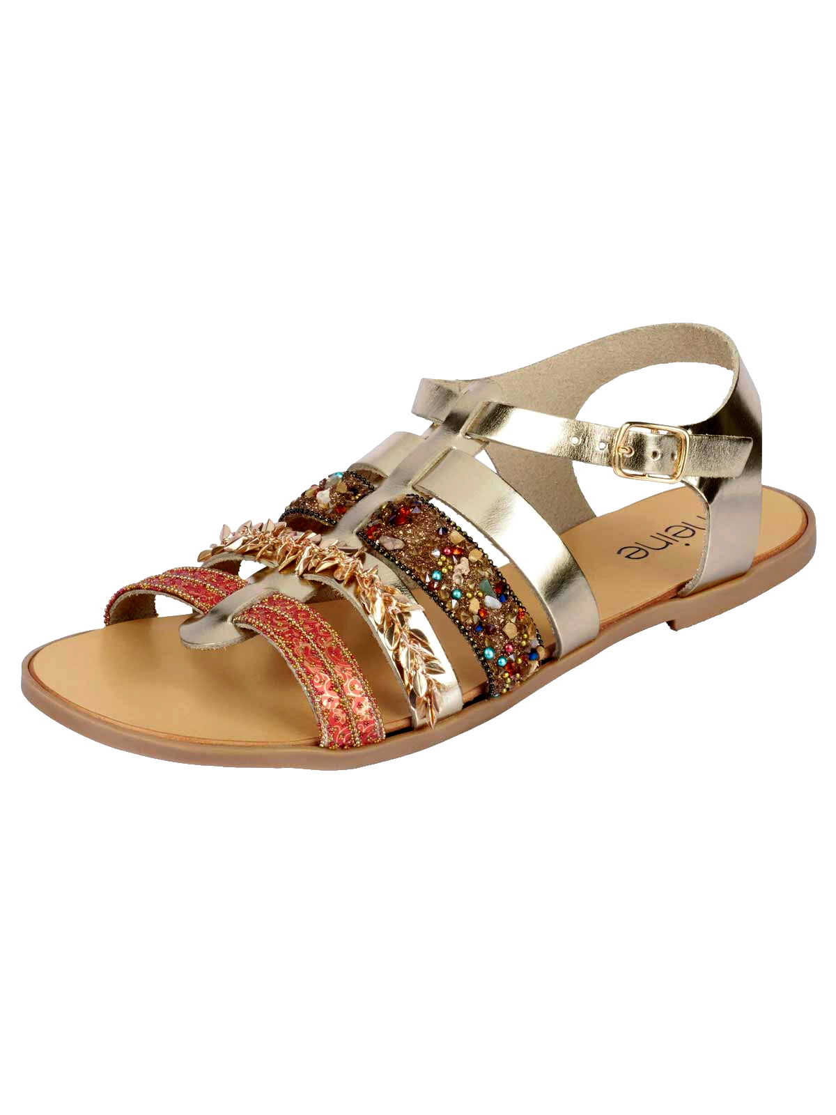 Leder-Sandalette Ethno Boho Look Gr.36