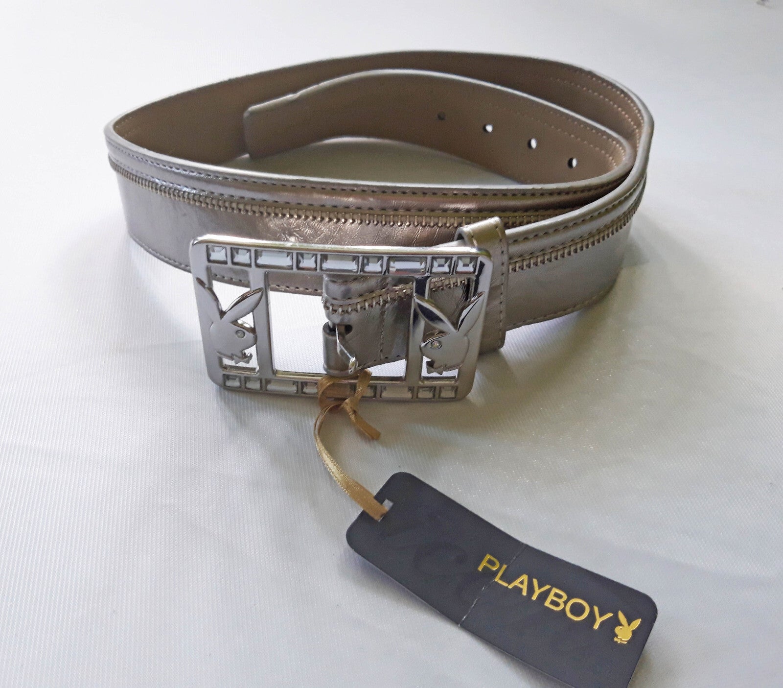Playboy Gürtel mit Strass Vintage silber Gr.S
