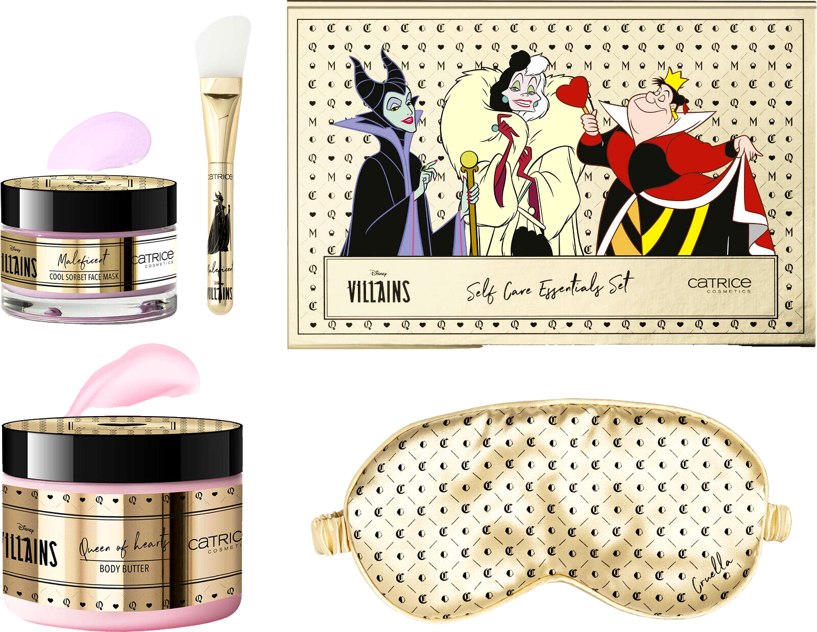 Catrice Cosmetics Disney Villains Gesichtsmaske Bodycreme Schlafmaske Set