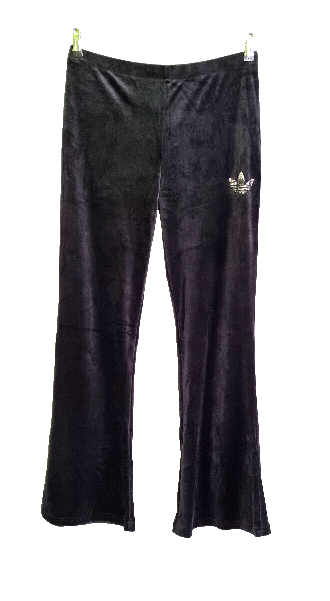 Adidas Originals Bling Flare Velvet Rhinestone Trefoil Hose Nicki Gr. L/40-42