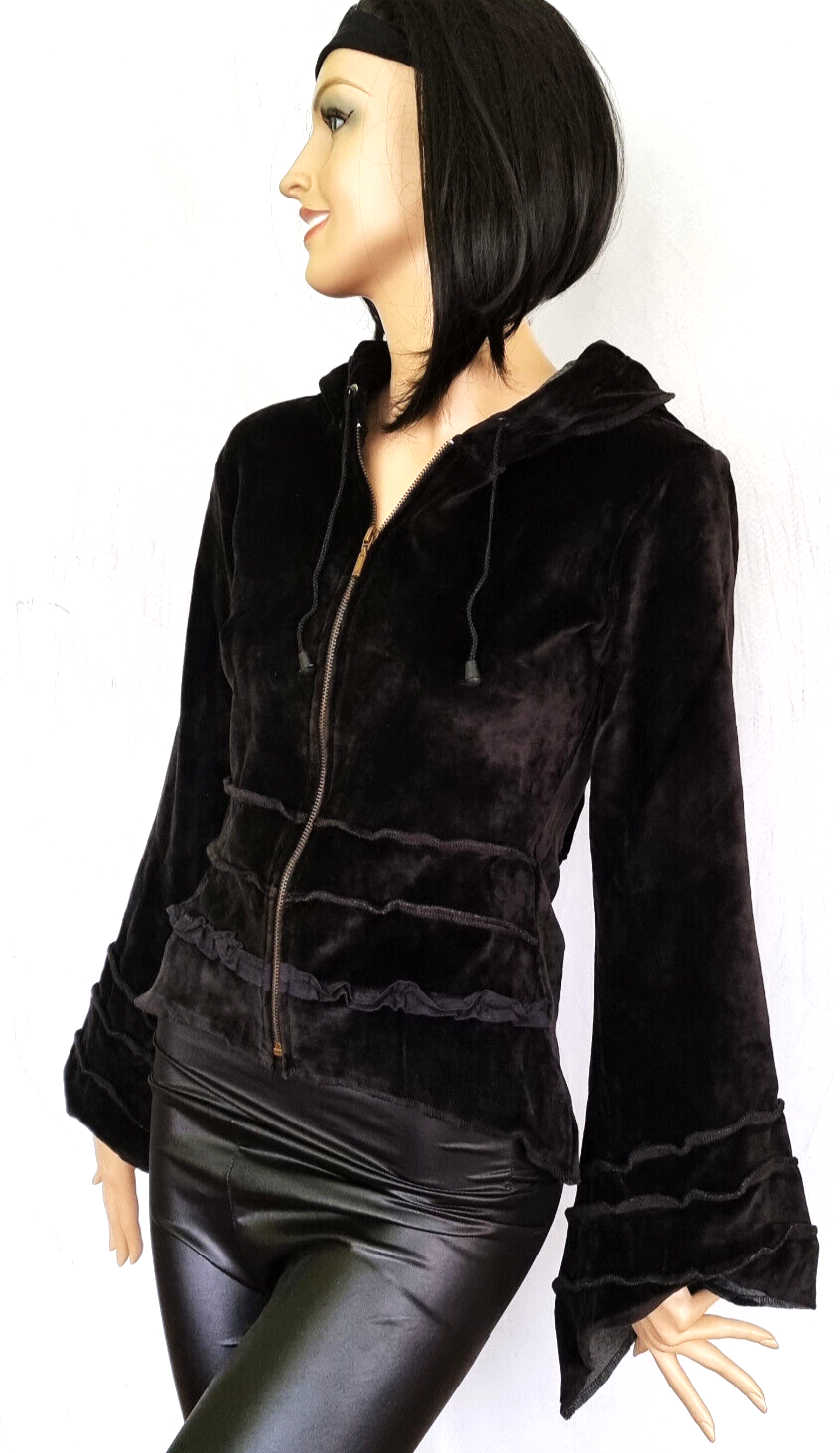 Gugel Zipfeljacke Baumwoll-Samt Goa Ethno Gothic Medieval Hippie Gr.34/36