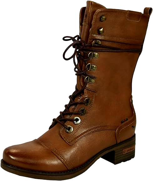Mustang Kurzstiefel Schnürstiefel leicht gefüttert cognac Gr.36