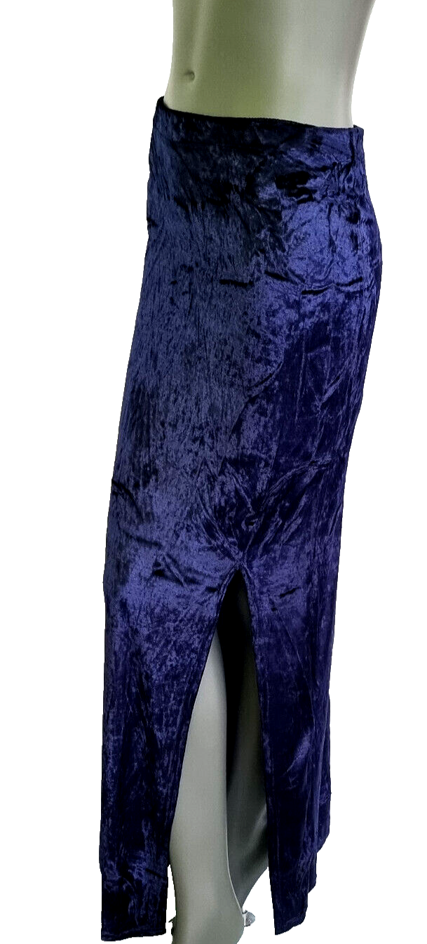 Maxirock Samtrock Schlitz grün Gr.34/36 kl.38