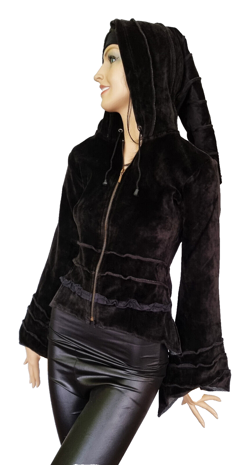 Gugel Zipfeljacke Baumwoll-Samt Goa Ethno Gothic Medieval Hippie Gr.34/36