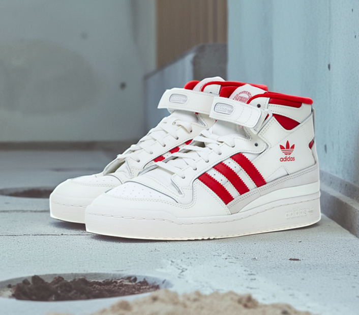 Adidas Forum mid unisex weiss rot grau IG6497 Gr.37