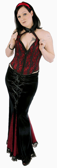 Neckholder Spitzen Corsagen-Top Rockabilly Gothic Party Gr. 32/34