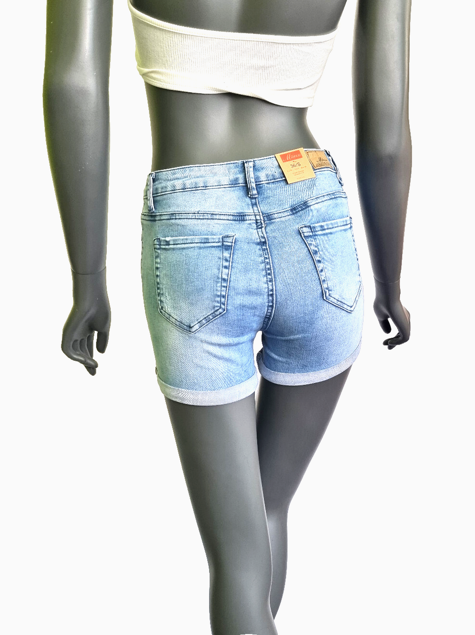 Laulia Sexy HotPants Jeansshorts Longzipper used Look stretch Gr.S/34,36