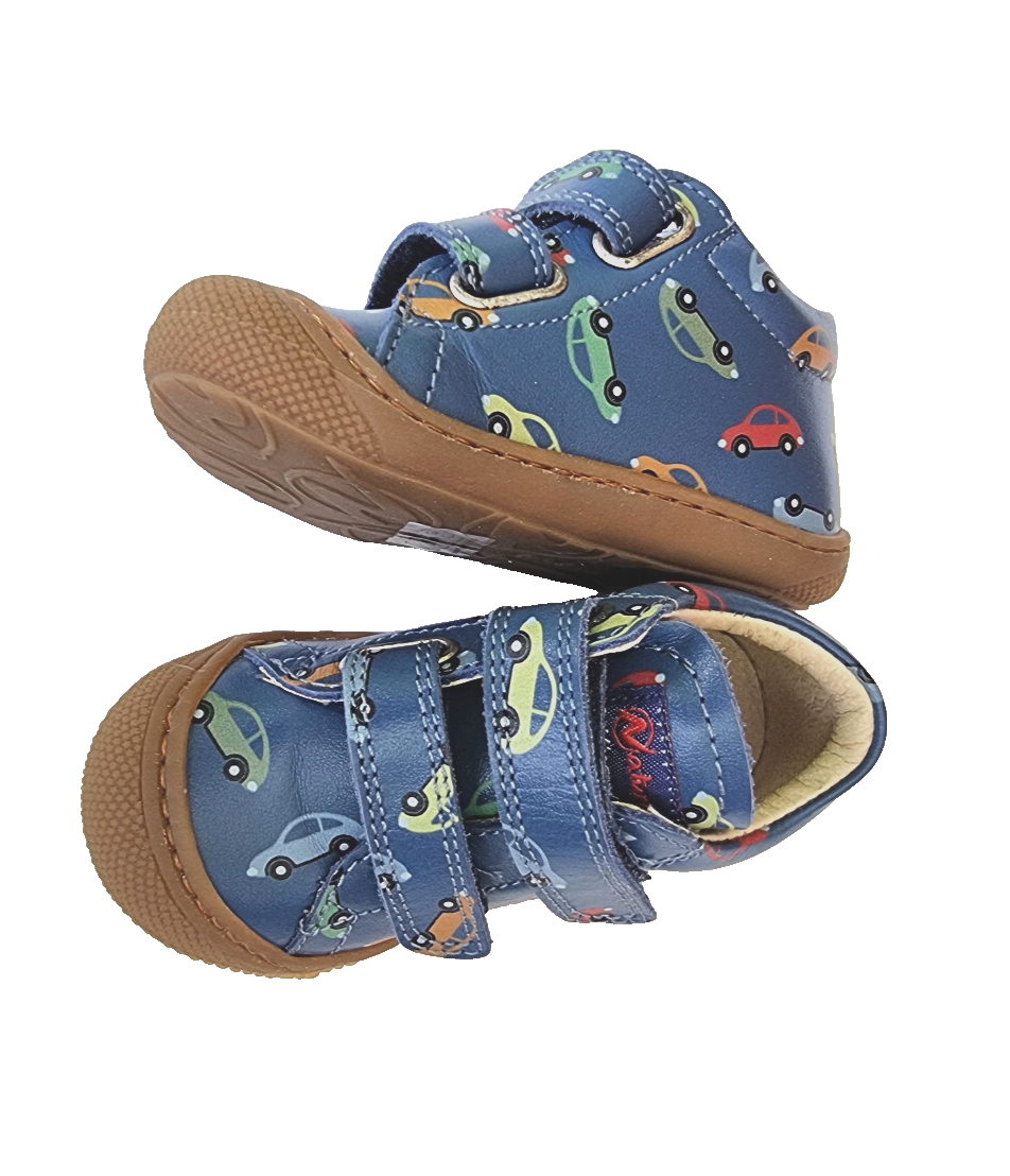 Naturino Cocoon VL Cars Lauflernschuhe Leder Barfußschuhe Gr.19