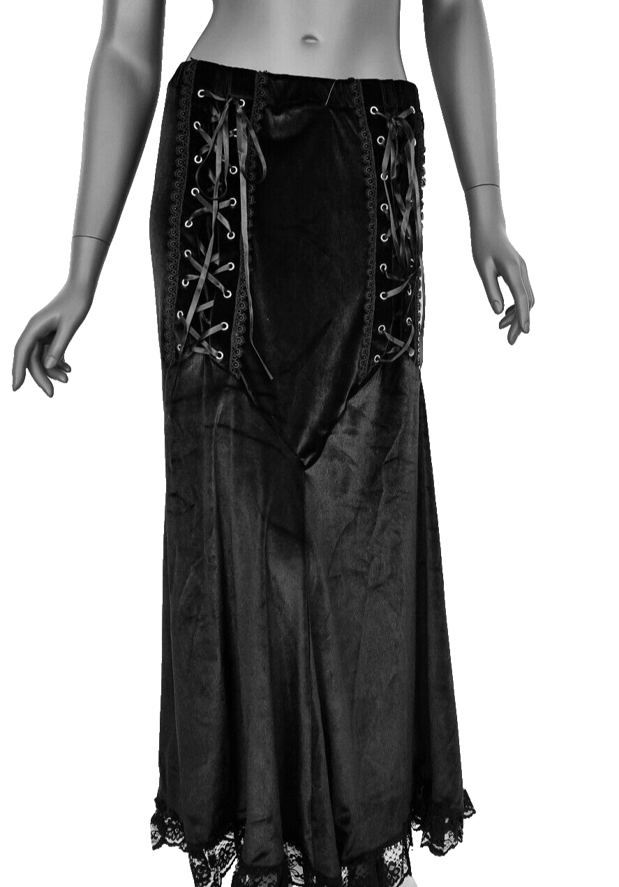 Maxirock Samtrock Corsagenrock Gothic Witch Punk Larp Gr.34/36 kleine 38