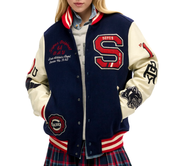 Superdry Retro College Varsity Übergangsjacke Panthers Herren Gr.M Damen 40/42