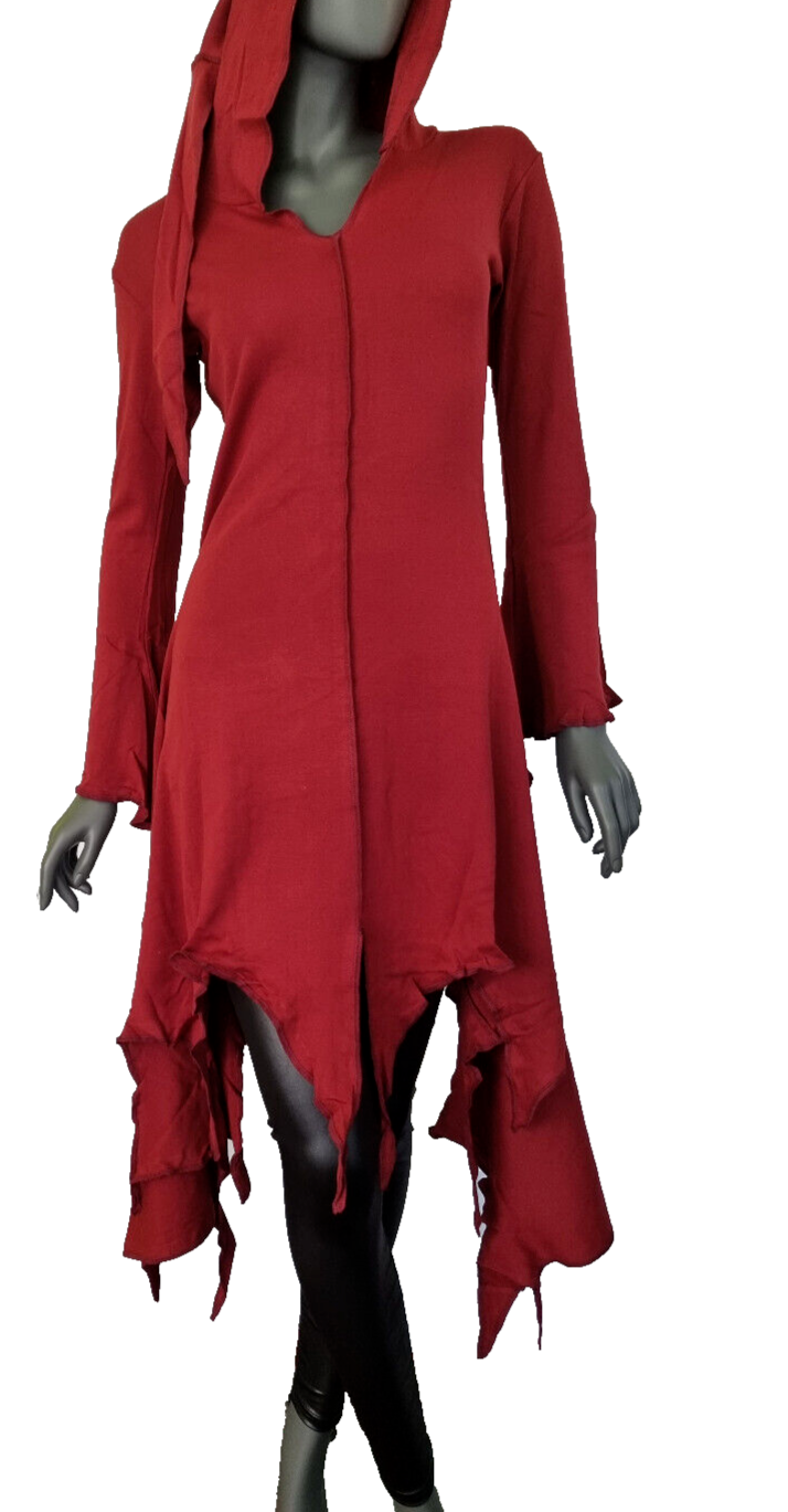 Gugel ZipfelKleid Medieval Gothic Ethno Hippie Witch Pixie Gr.S/M, L/XL