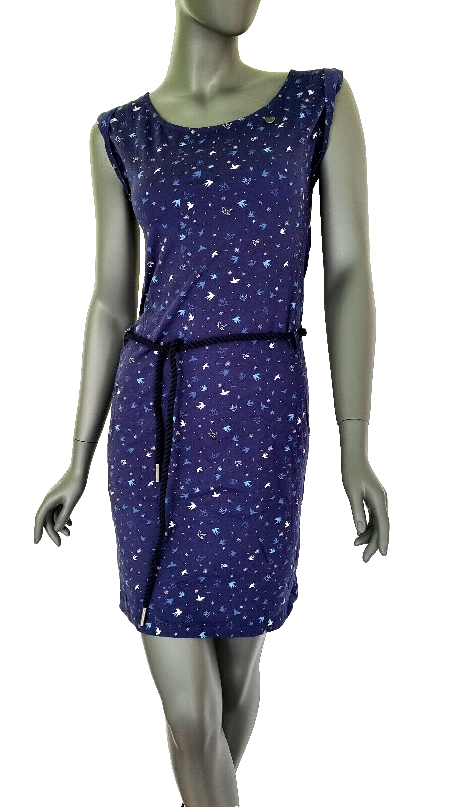 Ragwear Tammi Birds Sommerkleid navy mit Gürtel Gr. S