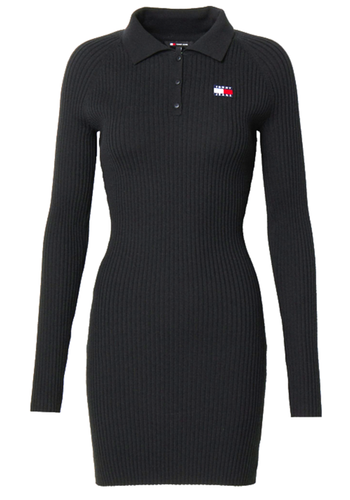 Tommy Jeans Strickkleid BADGE RIB COLLAR Gr.L/ 38/40