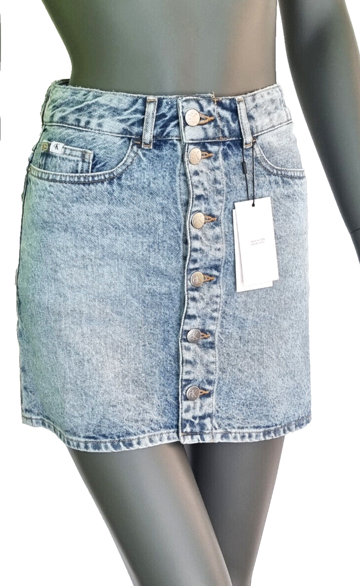 Calvin Klein Salt Pepper A-Linie Jeansrock highwaist Gr. 170/36