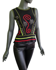 Nepal Ethno Damen Top Flower Hippie Boho lila Gr. 36/38 onesize