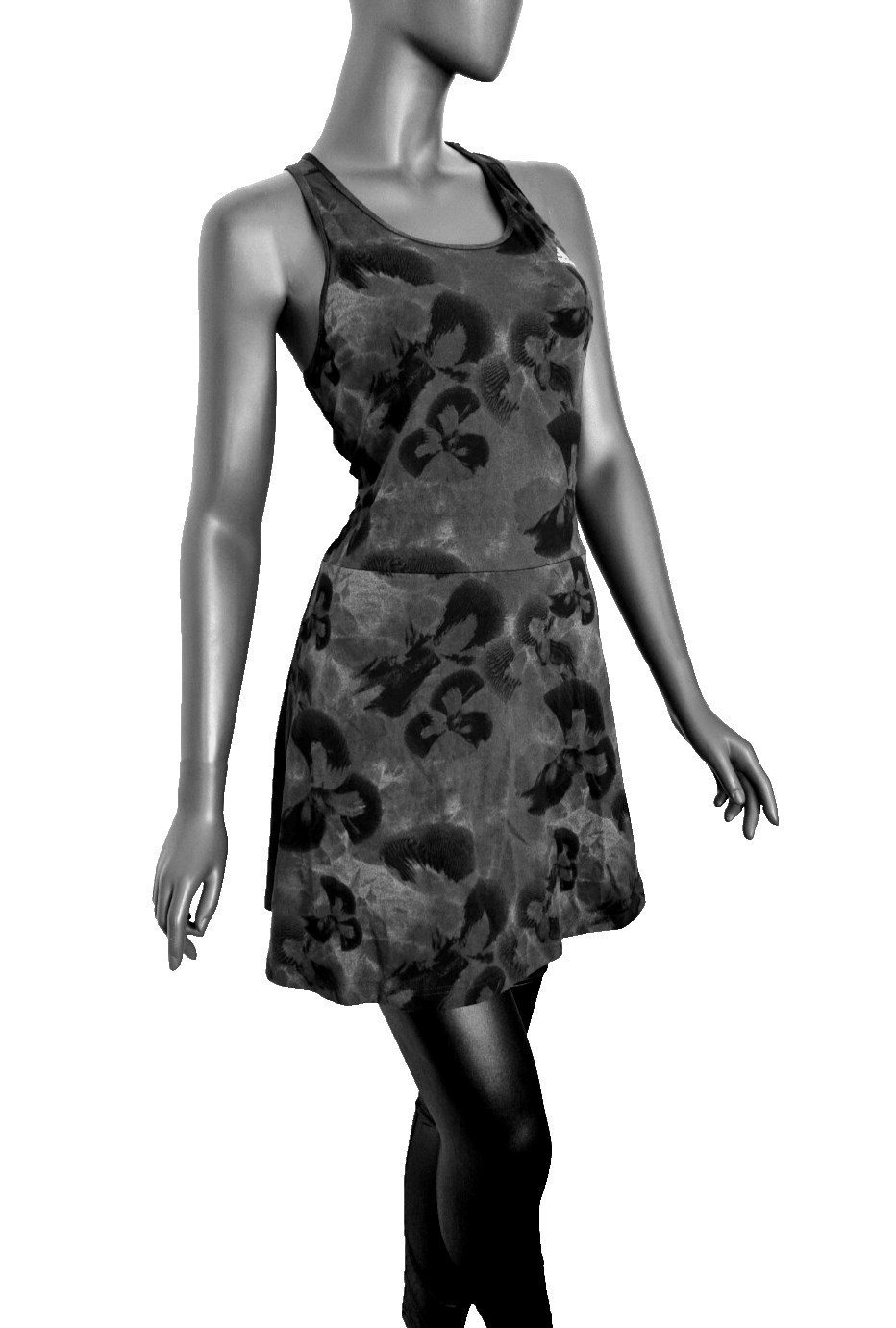 Adidas Damen Floral Graphic Single Jersey Dress grün grau Gr.2XL/46-48