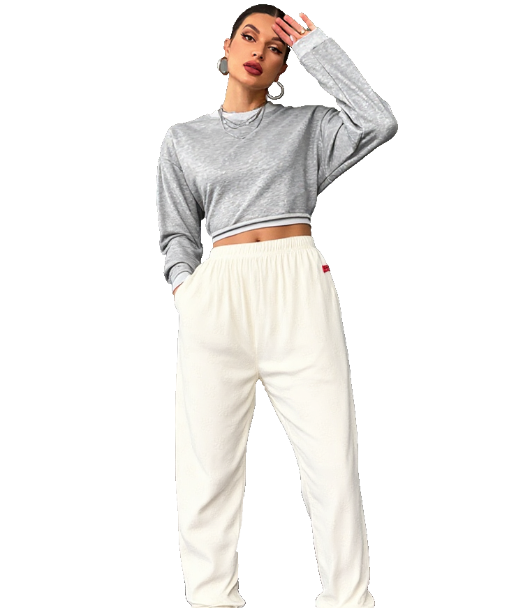 Hugo Red Flocky Loungewear allover print weiss creme Gr. L