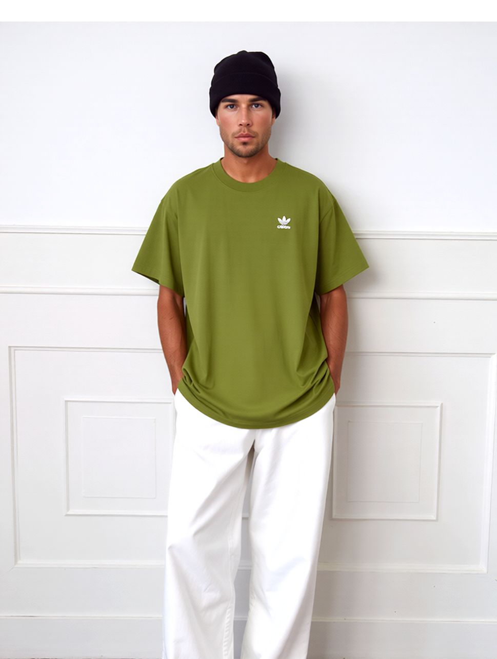 Adidas Oversize Shirt unisex trefoil essentials oliv Gr.S,M,L,XL,2XL,3XL