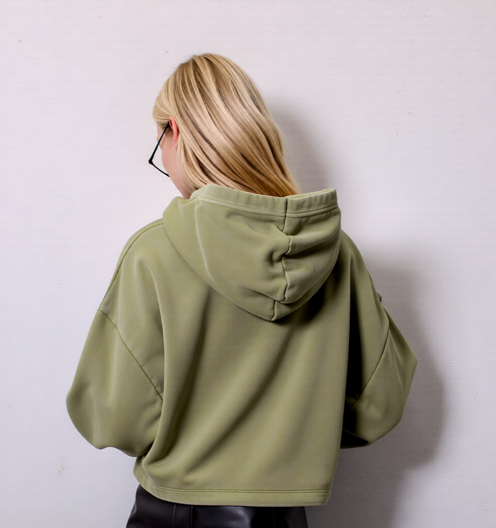 Calvin Klein Hoodie Sweater oversized used look oliv Gr.XL/40-44