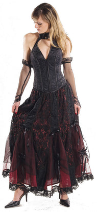 Neckholder Corsagen-Top Rockabilly Gothic Party Gr. 32/34