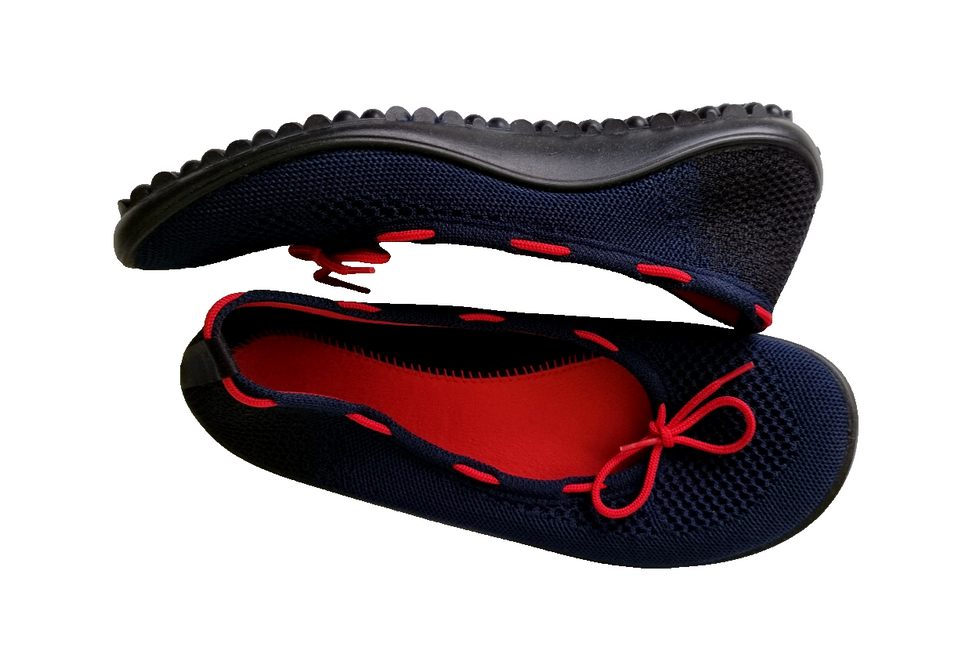 Leguano Barfuß Ballerina blau rot Gr.36