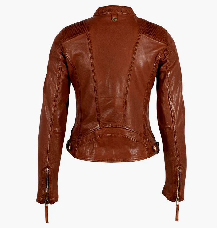 Gipsy Mauritius Lederjacke Gwaneta Bikerjacke cognac Gr. XXL/42-44
