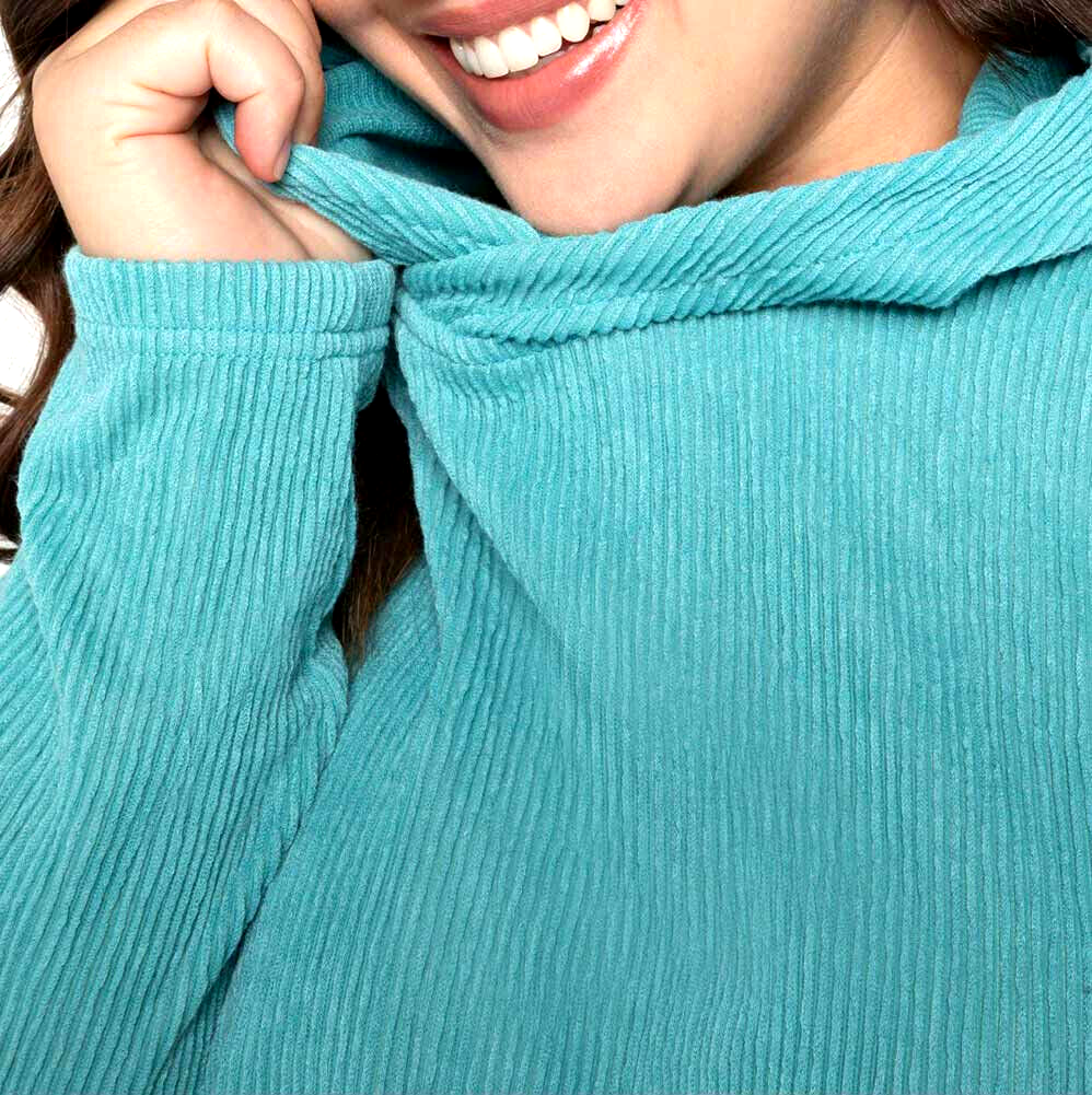 Sheego Longsleeve Struktur Kapuzenshirt Hoodie Gr. 44/46