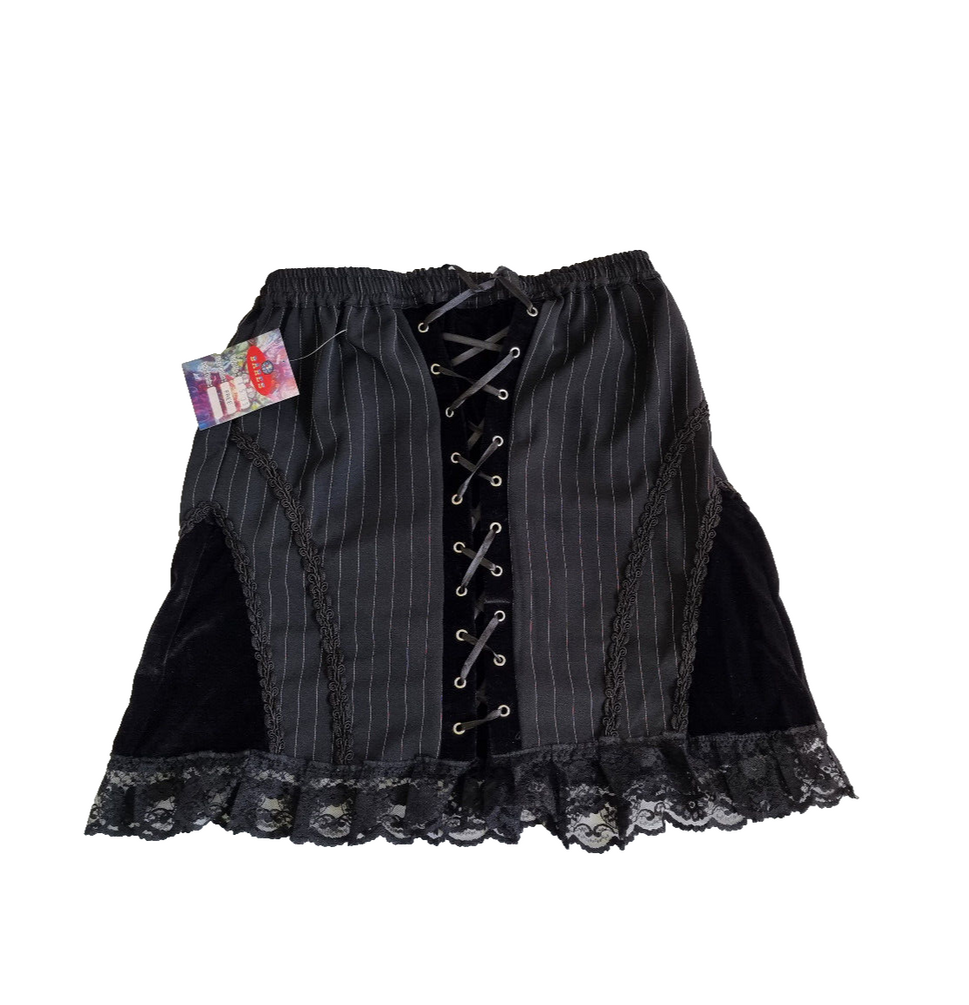 Rock Corsagenschnürung Gothic Punk Rock Pinstripe schwarz Gr. 34-38 freesize