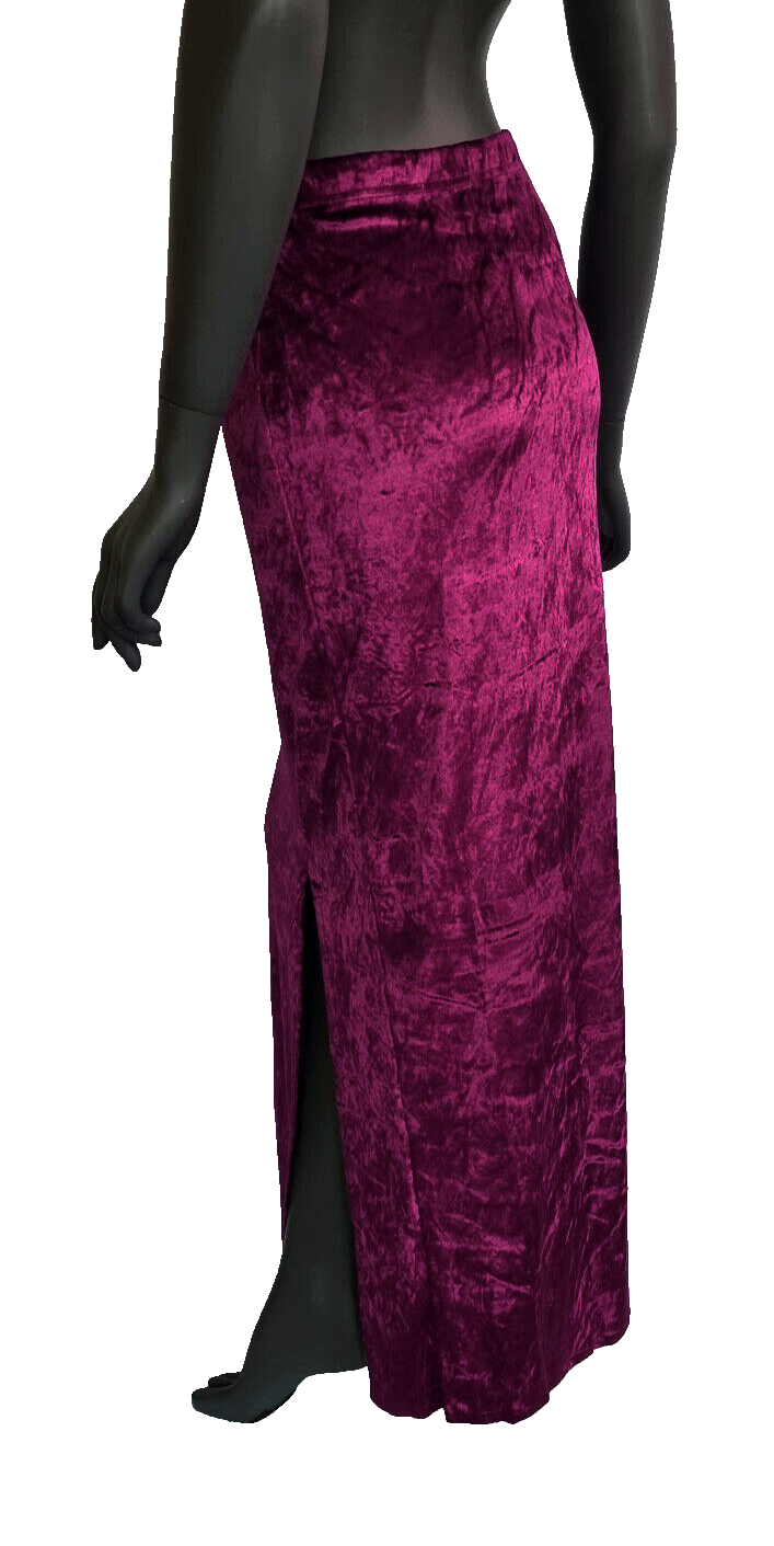 Maxirock Samtrock Schlitz grün Gr.34/36 kl.38