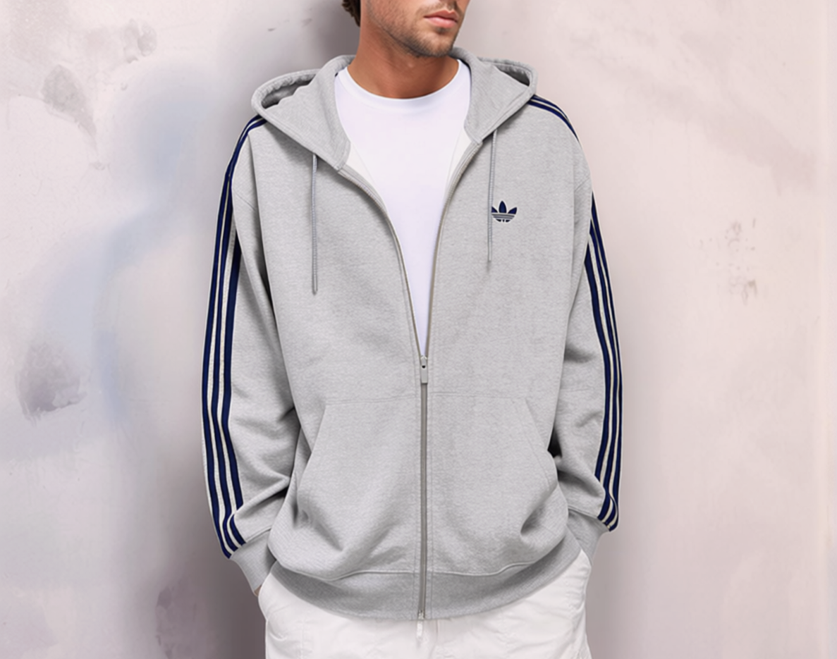 Adidas Sweatjacke Hoodie French Terry Spacer grau Gr.2XL -3 XL