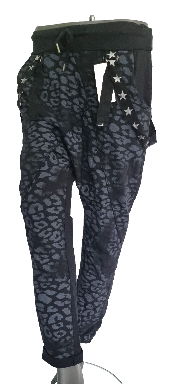 Jogpants Italy Freizeithose Schlupfhose Leopard Harem Boyfriend Gr.34-38 onesize