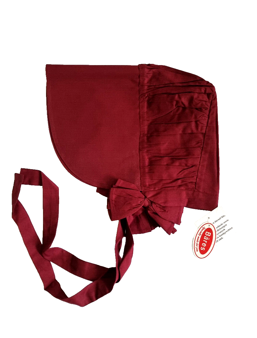 Bäuerin Magd Kopfbedeckung Kolonialzeit Haube Mittelalter victorian bordeaux