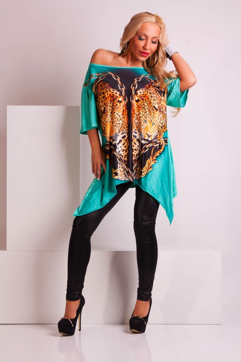 MISS NOMMY Tunika mit Strass Animal Gr.36-40