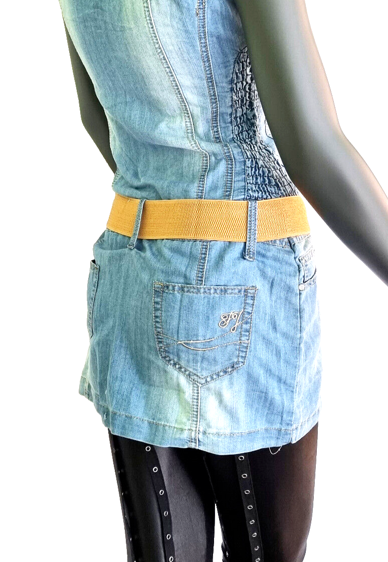 Clandjones Jeanskleid Minikleid mit Gürtel Gr.36