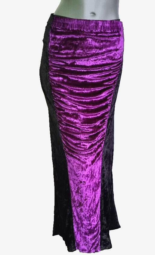 Bäres Maxirock gothic punk Samtrock schwarz lila Gr.44/46