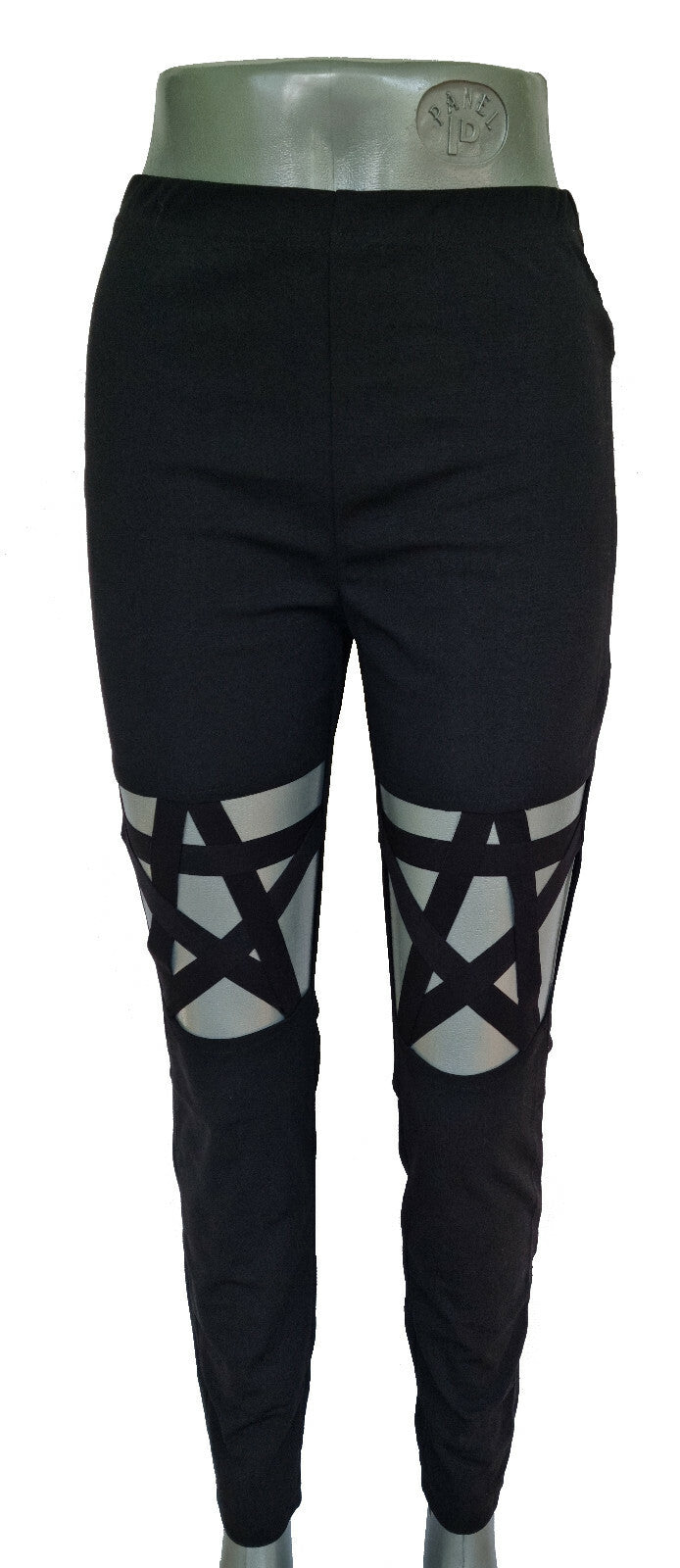 Pentagramm Leggings Gothic schwarz stretch Gr.34-40