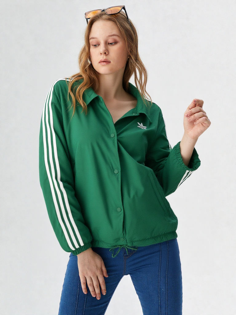 Adidas Damen Coach Jacket IC6091 grün leicht gefüttert Gr. 46/48